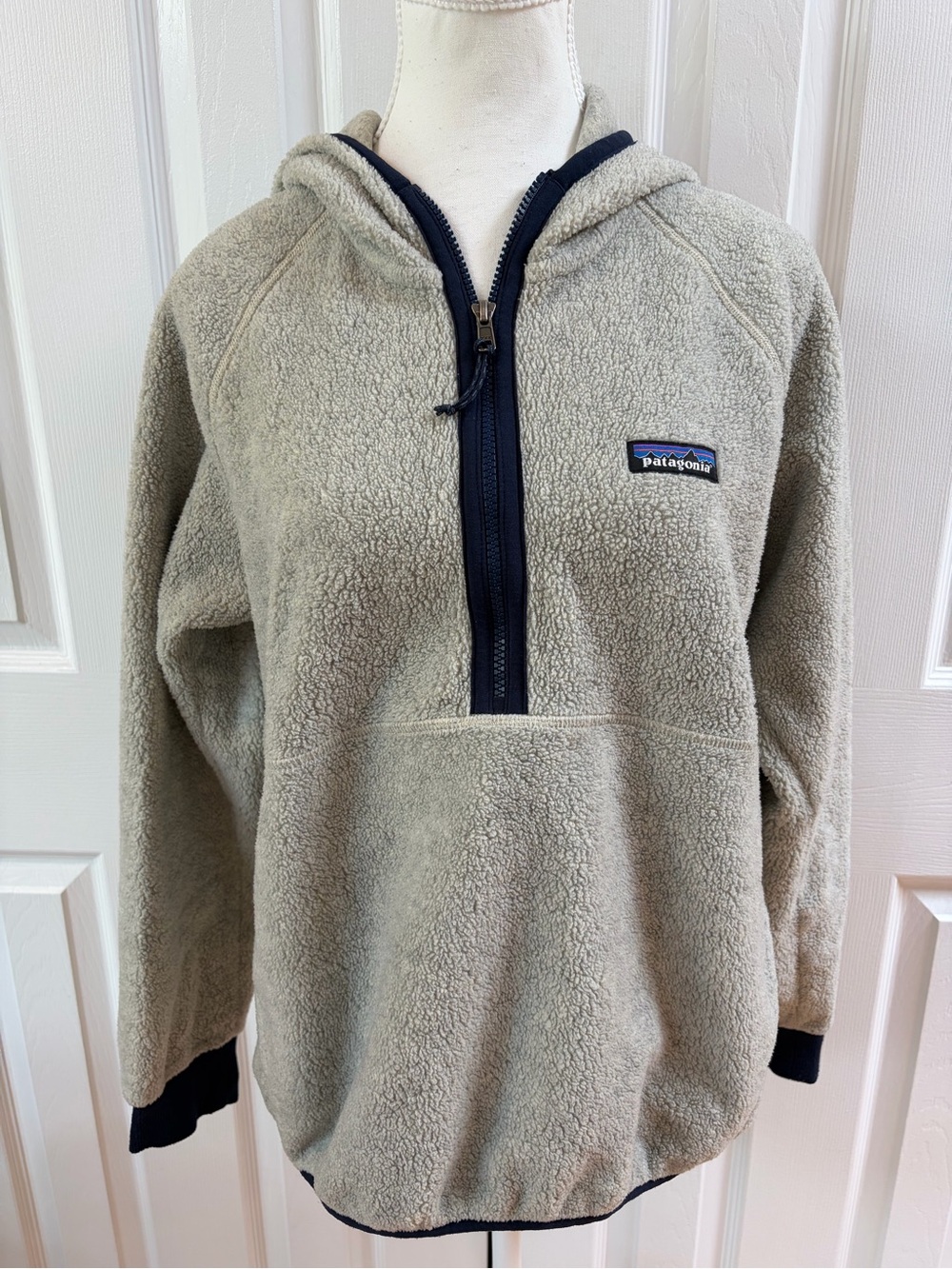 Patagonia Oatmeal Heather Los Gatos Shearling Hooded Pullover Size M